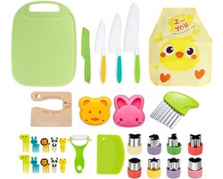 JT Products Kindermessen Set 30 Delig - Inclusief E-book - Kindermessenset - Kindermes - Kinder Mes - Koken Met Kinderen - Kookgerei Kinderen - Kinder Kookmes - Mes Kind