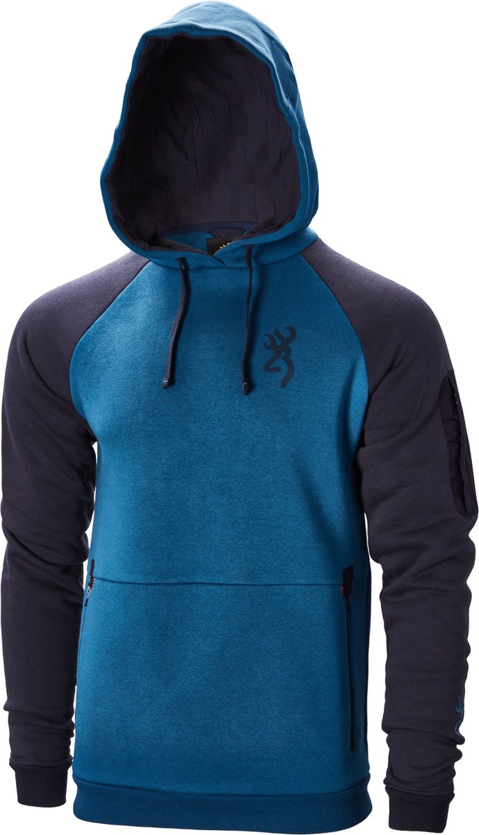 BROWNING Trui - Heren - Snapshot - Met warme pocket - Sweater, hoodie met capuchon - Blauw - XL