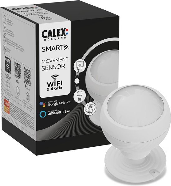 Calex Slimme Bewegingsmelder - Wifi bewegingssensor met App Bediening -  Smart Home Systeem- Wit - Calex