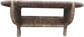 Rieten Kapstok H2 - 2 haken - 60 cm - kapstok met leg plank