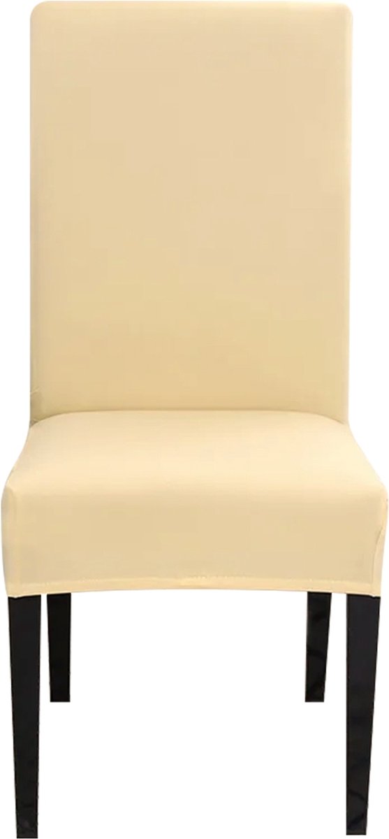 Intirilife 2x Elastische Stoelhoes in CRÈME met 38 - 45 cm zitting en 45 - 65 cm rugleuninghoogte - Voor feesten bruiloften hotels of thuis in de eetkamer room