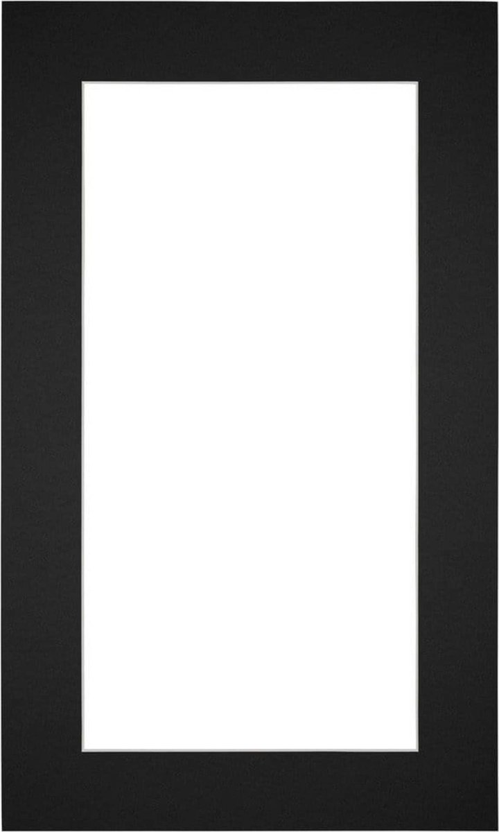 Passe-Partout Fotomaat 20x40 cm - Lijstmaat 30x50 cm - Zwart - Museumkarton - Fotolijst niet inbegrepen