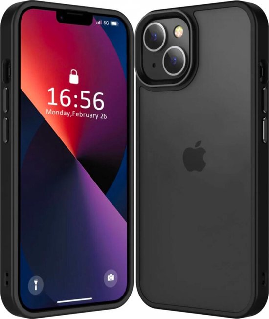 Coque adaptée à Apple iPhone 15 Plus - Coque arrière mate - Zwart