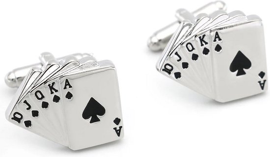 Boutons de manchette Treasure Trove® Royal Flush - Poker - Femme - Homme