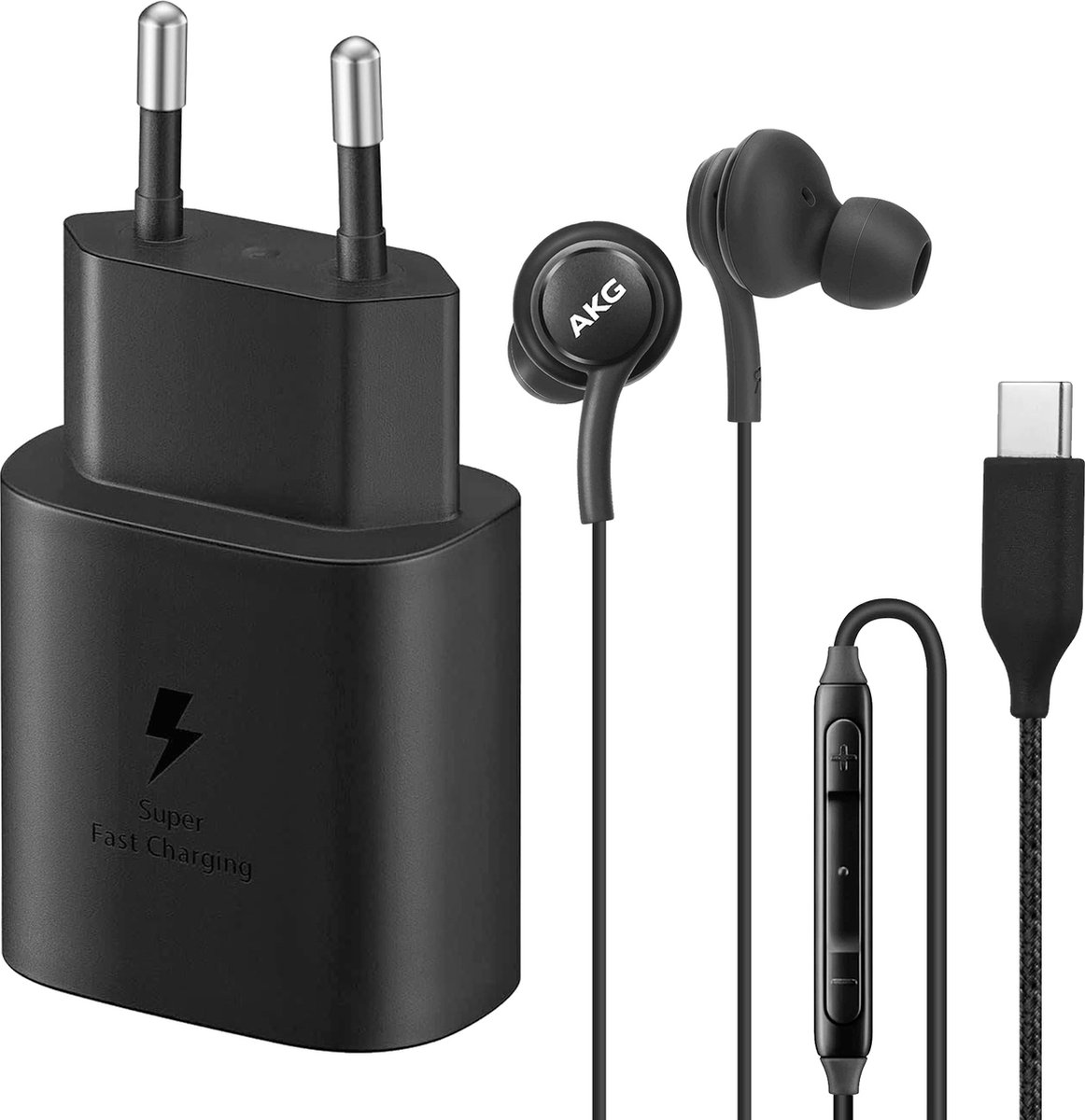 Samsung, Starterpakket USB-C netlader USB-C bedrade hoofdtelefoon zwart, Zwart