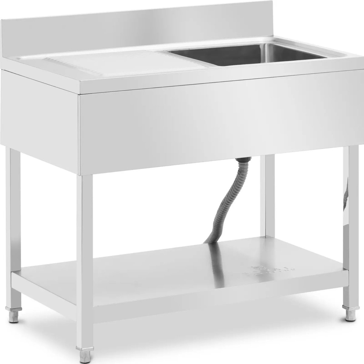 Royal Catering Rinse Table - 1 bekken - roestvrij staal - 100 x 60 x 97 cm - Royal Catering