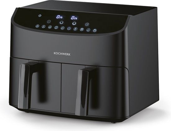HOMCOM Friteuse à air chaud, 8,5 l, avec double chambre HOMCOM Friteuse à air chaud, 8,5 l, avec double chambre