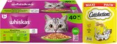 Whiskas & Catisfactions kattenvoeding - mix natte voeding en snacks met kaas - 3580g