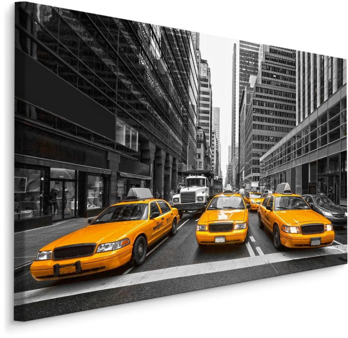 karo-art Schilderij Gele taxi in New York City, 4 maten, wanddecoratie Multikleur