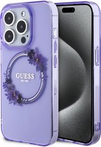 Guess Glossy Ring Back Case (MagSafe Compatible) - Apple iPhone 15 Pro Max (6.7") - Paars