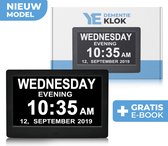 YE - Digitale Dementieklok 2024 Versie – Kalenderklok met Datum en Dag – Alarmfunctie - Nederlandse Handleiding & Ebook