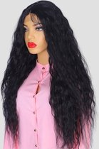 Zwarte Pruik Dames - Adore My Wig - Synthetische Pruik – Curly Lace Wig - Pruik Met Natuurlijke Haarlijn - Wasbare Pruik - Pruiken Dames en Heren