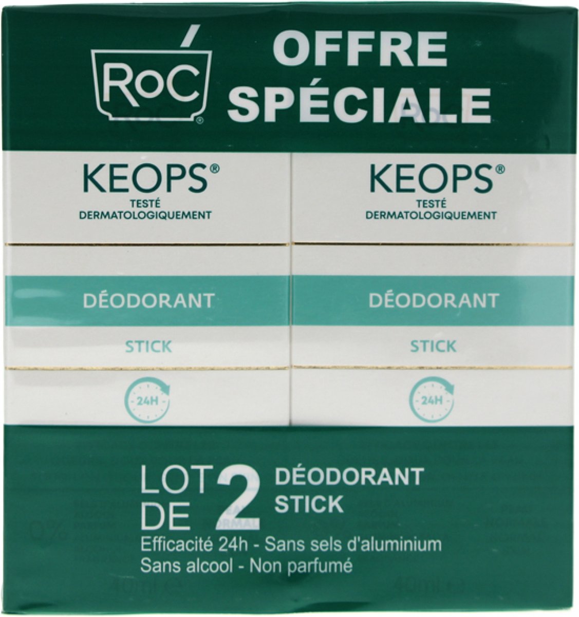 Goedkoopste RoC Keops Deodorant Stick Set van 2 x 40 ml
