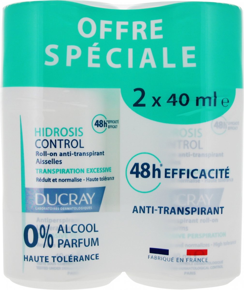 Goedkoopste Ducray Hidrosis Control Roll-On Anti-transpirant Oksels Set van 2 x 40 ml