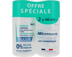 Ducray Hidrosis Control Roll-On Anti-transpirant Oksels Set van 2 x 40 ml