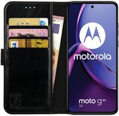 Rosso Element Book Case Wallet Hoesje Geschikt voor Motorola Moto G84 | Portemonnee | 3 Pasjes | Magneetsluiting | Stand Functie | Zwart