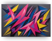 Neon abstract schilderij - Slaapkamer muurdecoratie - Schilderijen abstracte kunst - Wanddecoratie kinderkamer - Acrylaat - Wanddecoratie - 120 x 80 cm 5mm