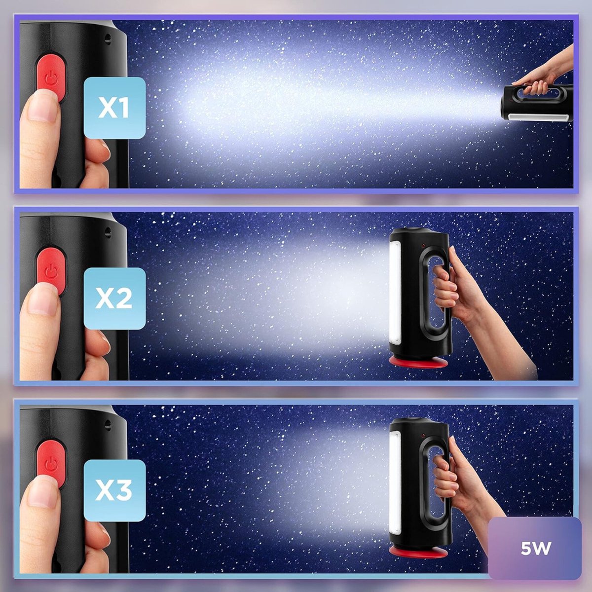 LED-noodlamp USB Oplaadbaar 80W voor Avondmarktkramen Buitenshuis Stroomuitval Thuis
