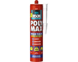 Foto: Bison poly max high tack express wit koker 425 gram montagelijm lijmen monteren en afdichten unieke smp technologie oplosmiddelvrij binnen en buiten vrijwel alle ondergronden