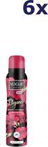6x Vogue Deospray - Elegance parfum 150 ml