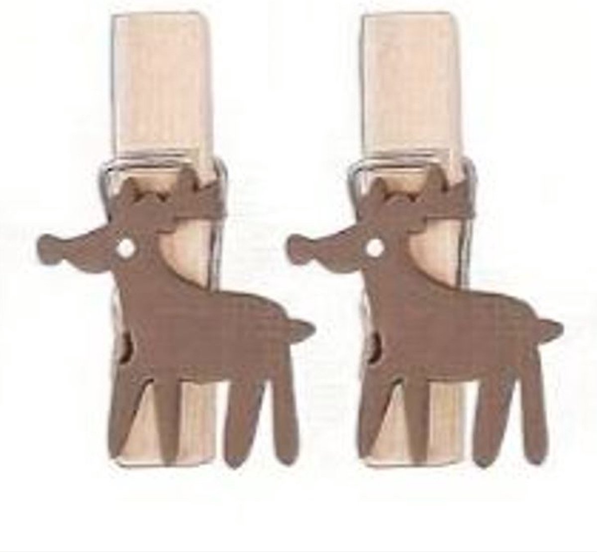 Goedkoopste kleine mini wasknijpertjes - Rendier - 10 stuks