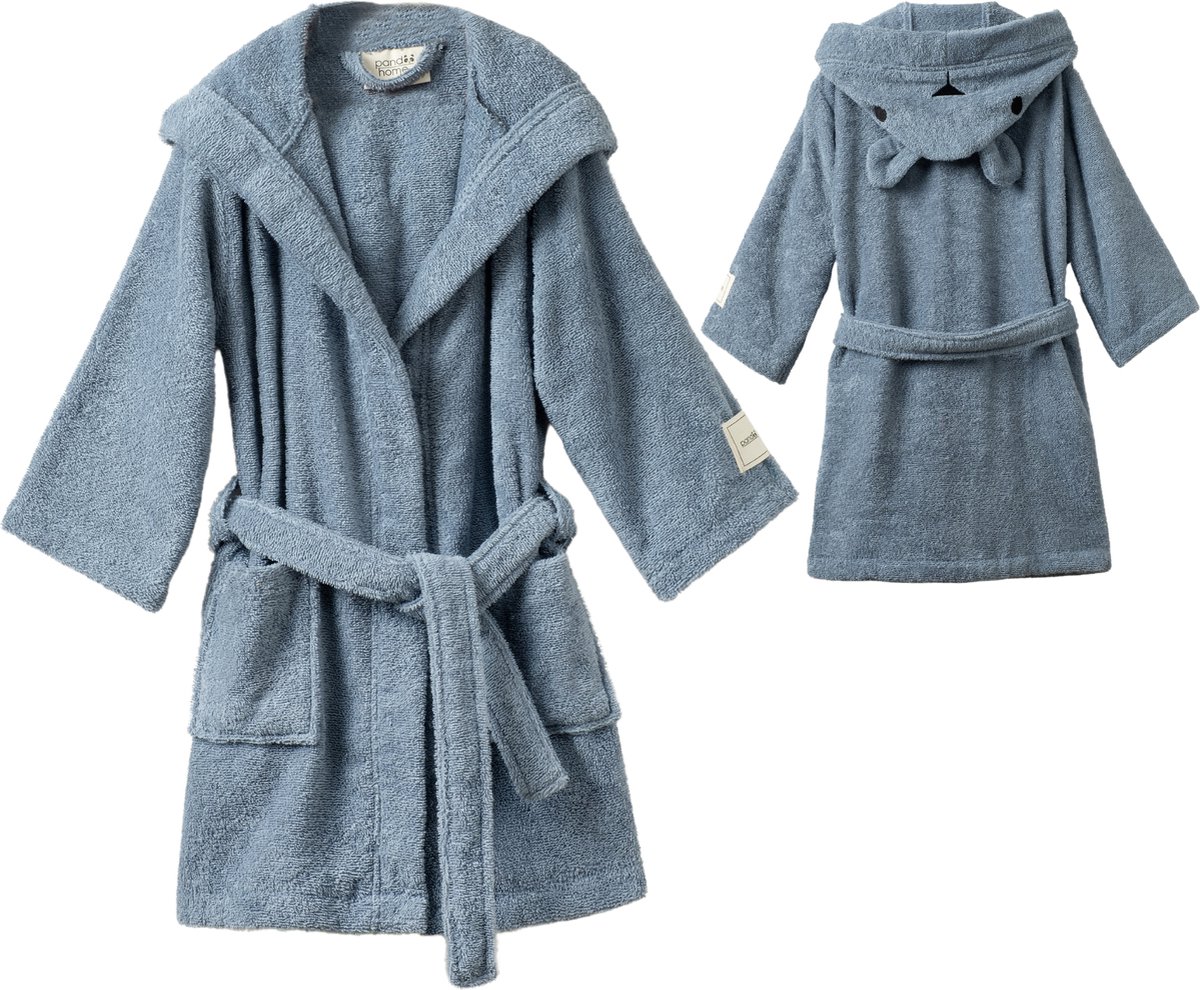 L&G - %100 Katoen kinderbadjas – kinder badjas jongens – Jongens Kinderbadjas - Badjas kind - badjas jongens - baby badjas – badjas kinderen jongens - kinder badjas - Kinderbadjas - badjas kinderen - Blauw - 98/104 - 3-4 jaar
