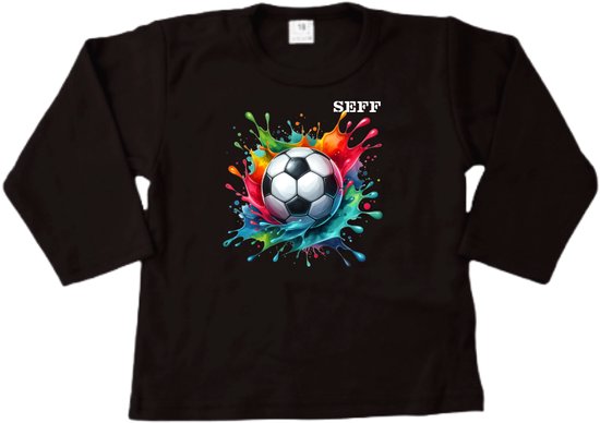 Shirt kind - Naam - Sport - Voetbal - Kinder shirt met lange mouwen - Voetbal shirt met naam - Maat 62