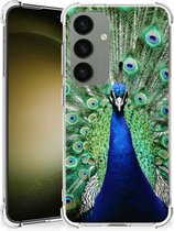 Beschermhoesje Geschikt voor Samsung Galaxy S24 Telefoon Hoesje met doorzichtige rand Pauw
