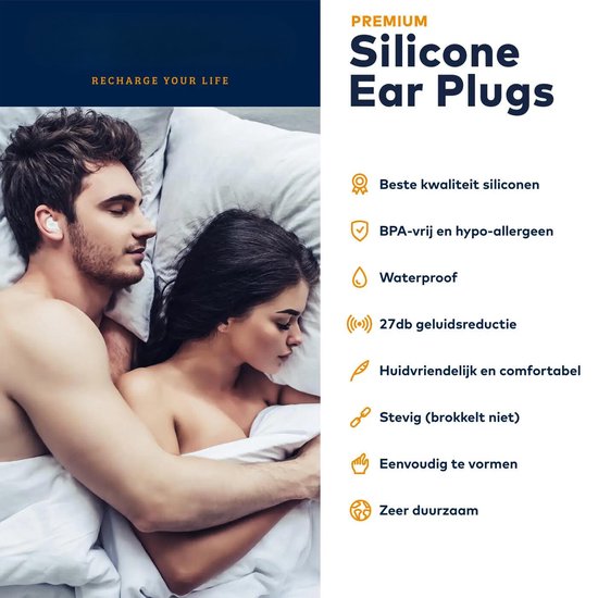 Siliconen oordopjes - Oordopjes om te slapen - Ook geschikt voor werken, reizen, zwemmen, studeren, uitgaan etc.