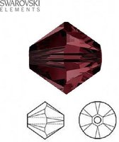 Swarovski Elements, 36 stuks Xilion Bicone kralen (5328), 6mm, burgundy