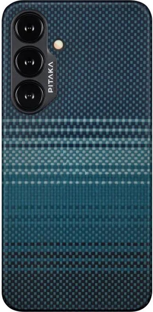 PITAKA MagEZ 4 Hoesje Geschikt voor Samsung Galaxy S24 - Compatibel met MagSafe - Back Cover 600D Aramidevezels - Ultra Dun - Blauw