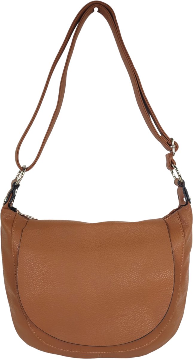 Flora&Co - crossbody schoudertas met flap - camel