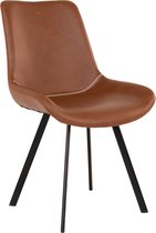 Chaise de salle à manger Simili cuir Marron - Hauteur d'assise 46cm - 60x55x86,5cm