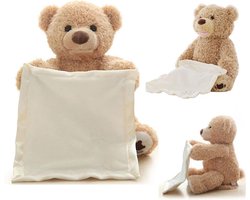 DW4Trading Kiekeboe Beer - Interactieve Pluche Beer - Knuffelbeer - Hoogte 25 cm