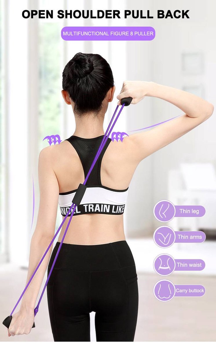 Weerstandsband Roze Fitness Elastiek Trainingsbanden Home Workou