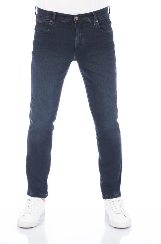Wrangler Heren Jeans Broeken Texas Slim Stretch slim Fit Blauw 38W / 30L Volwassenen Denim Jeansbroek