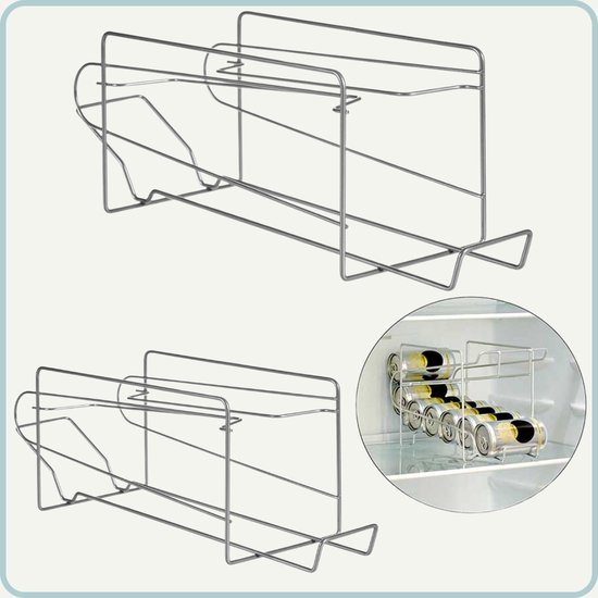 Nordix Blikjes Organizer - Blikjeshouder - 2 Stuks - Koelkast - Metaal