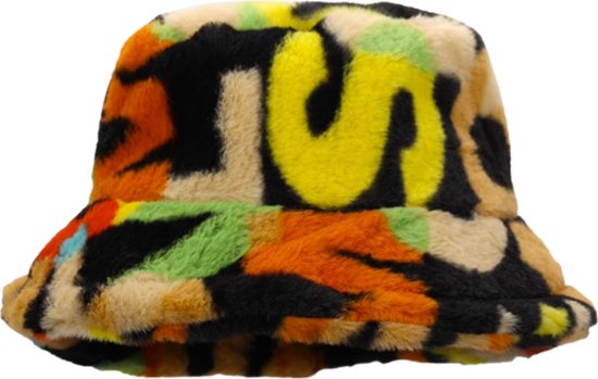 Hoed Bucket Hat Letter Patroon Multicolor 54-58cm verstelbaar / Multicolor / Letters Alfabet