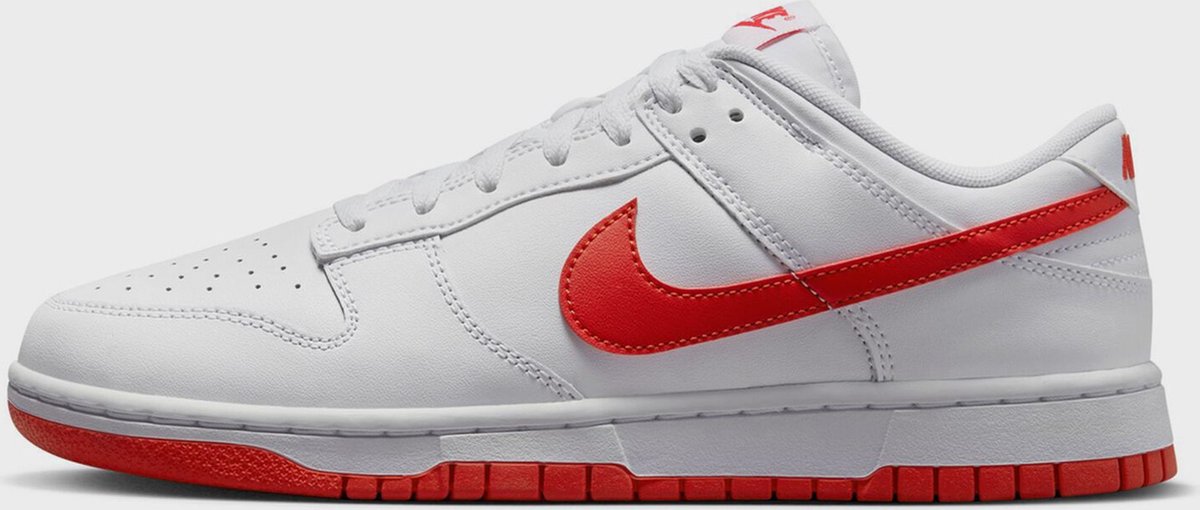 Nike Dunk Low Retro - Sneakers - Mannen - Maat 45 - Wit/Rood