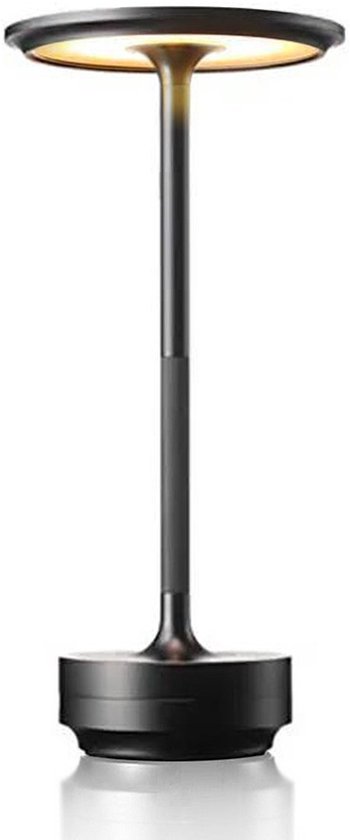 Lampe de table Goliving sur batterie - Rechargeable et dimmable - Résistant aux éclaboussures - S'adapte à tous les intérieurs - Économe en énergie - Hauteur 27 cm - Zwart