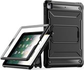Hoes met Ingebouwde Screen Protector Geschikt voor Apple iPad 9.7 (2017/2018) / Air 2 | Full Protect Cover met Standaard | Beschermhoes Tegen Vallen | Extreme Bescherming | Zwart