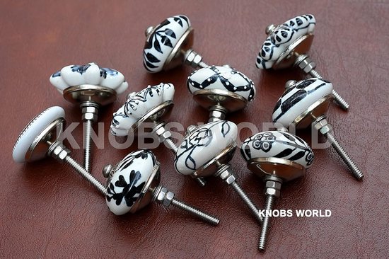 FBSHOP (TM) Set van 10 Wit Porselein Keramische Lade Knoppen