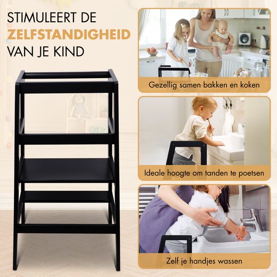Industrial Living Leertoren – Opstapje – Learning Tower – Montessori – Leertoren Keukenhulp – Kind – Trapje – MDF – Walnoot (Walnoot Industrial Living Leertoren – Opstapje – Learning Tower – Montessori – Leertoren Keukenhulp – Kind – Trapje – MDF – Walnoot (Walnoot