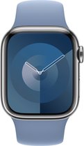 Origineel Apple Sport Band - Geschikt voor Apple Watch 41MM / 40MM / 38MM - Apple Watch Series 1 / 2 / 3 / 4 / 5 / 6 / 7 / 8 / 9 / SE - Bandje M/L Winter Blauw