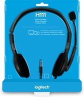 Logitech H111 Casque Filaire, Ecouteurs Stéréo avec Micro Anti-Parasite,  Jack Audio 3,5mm, PC/Mac/Portable/Smartphone/Tablette - Noir