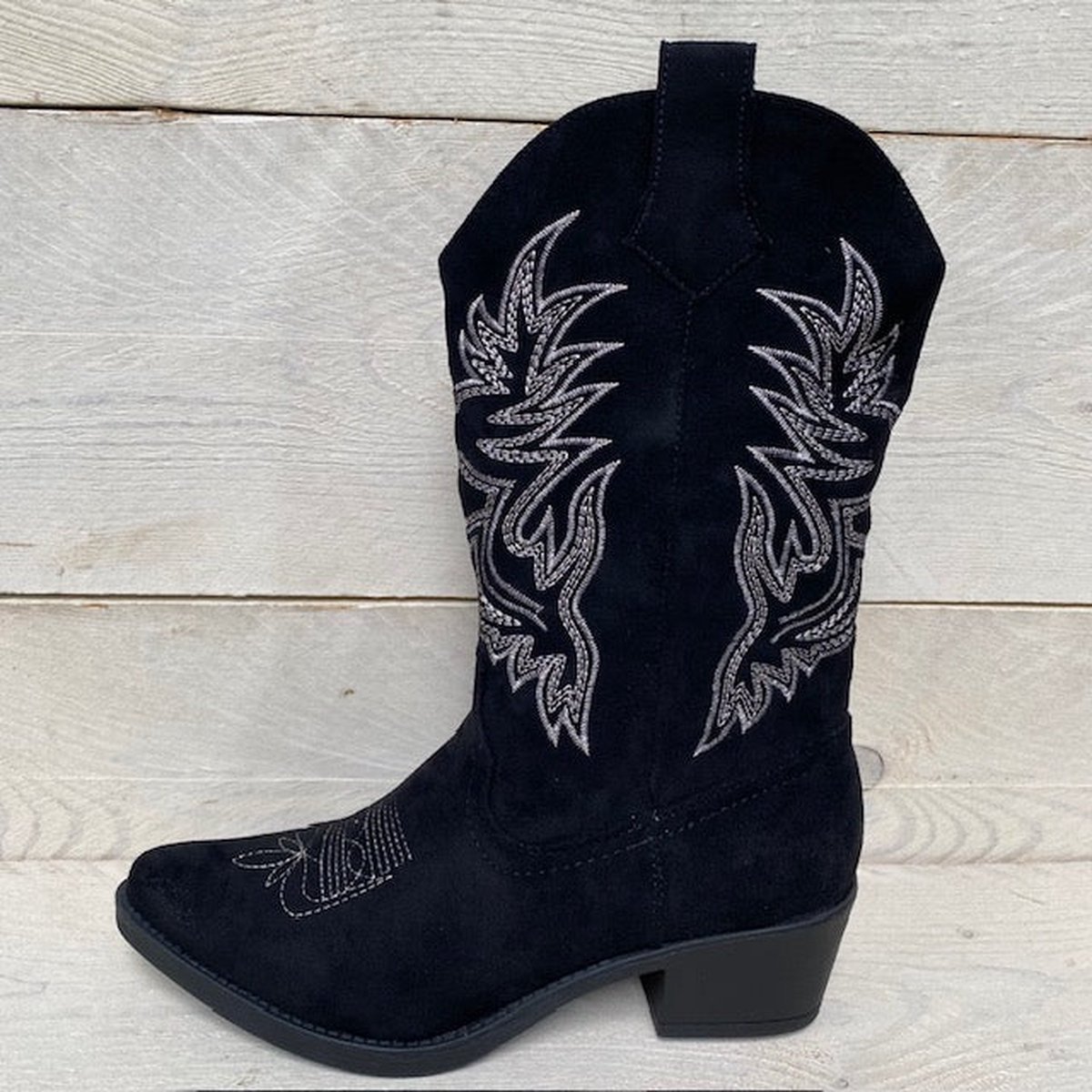 Smile Favorites® Dames Cowboylaarzen - Zwart - Suedine - Maat 37