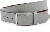 Thimbly Belts Dames riem grijs - dames riem - 4 cm breed - Grijs - Echt Leer - Taille: 100cm - Totale lengte riem: 115cm