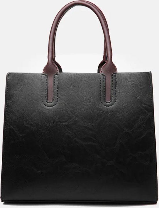 N3 Collecties Sac à main pour femme Sac à bandoulière en cuir PU Sac à main pour femme Zwart