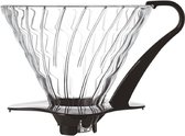 Glazen koffiefilterhouder, glas, zwart, maat 3