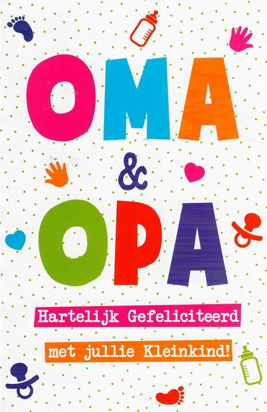 Opa en oma geworden! Gefeliciteerd met jullie kleinkind! Een kleurrijke